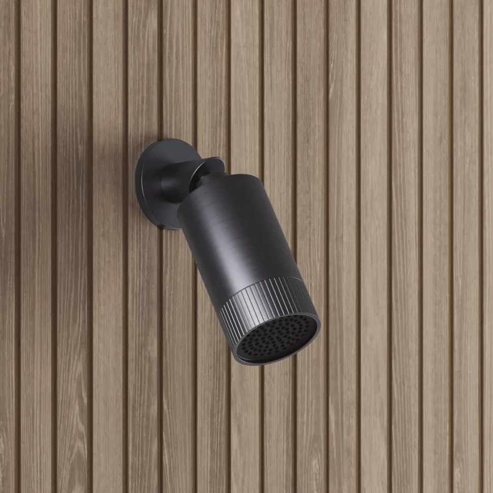Core Shower Package with 2 Outlet Concealed Valve with Wall Mounted Fluted Spotlight Shower Head & Shower Wall Kit