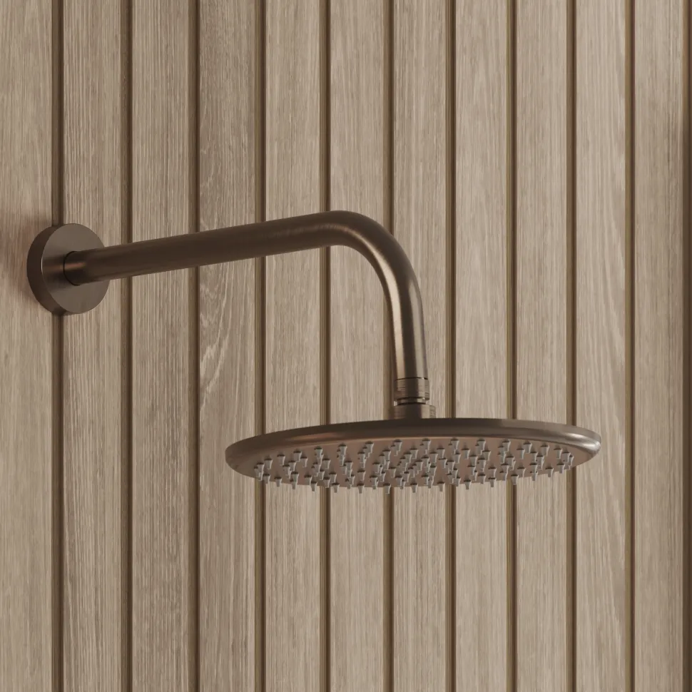 Core Shower Package with 2 Outlet Manual Valve, Fixed Wall Mounted Shower Head & Fluted Handset Slide Rail Kit