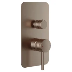 Core Shower Package with 2 Outlet Manual Valve, Fixed Wall Mounted Shower Head & Fluted Handset Slide Rail Kit