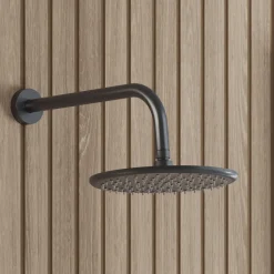 Core Shower Package with 2 Outlet Manual Valve, Fixed Wall Mounted Shower Head & Fluted Handset Slide Rail Kit