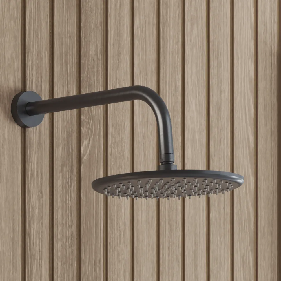 Core Shower Package with 2 Outlet Manual Valve, Fixed Wall Mounted Shower Head & Fluted Handset Slide Rail Kit