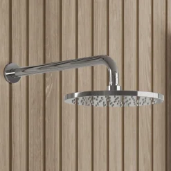 Core Shower Package with 2 Outlet Manual Valve, Fixed Wall Mounted Shower Head & Fluted Handset Slide Rail Kit