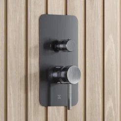 Core Shower Package with 2 Outlet Manual Valve, Fixed Wall Mounted Shower Head & Microphone Handset Slide Rail Kit