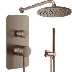 Core Shower Package with 2 Outlet Manual Valve, Fixed Wall Mounted Shower Head & Shower Kit