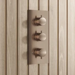 Core Shower Package with 3 Outlet Concealed Valve, Fixed Shower Head, Slide Rail Kit & Overflow Bath Filler