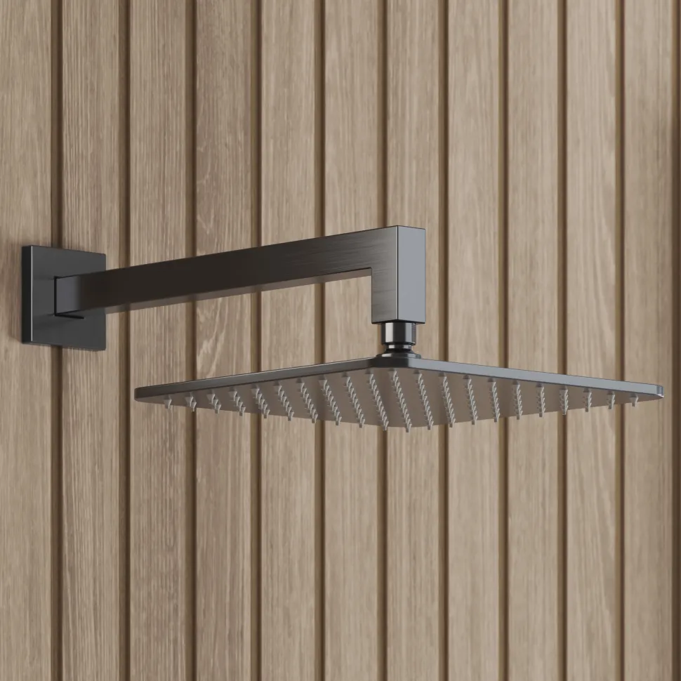 Core Square Fixed Shower Head with Arm