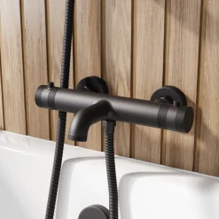 Core Wall Mounted 2 Outlet Thermostatic Bath Shower Mixer Tap