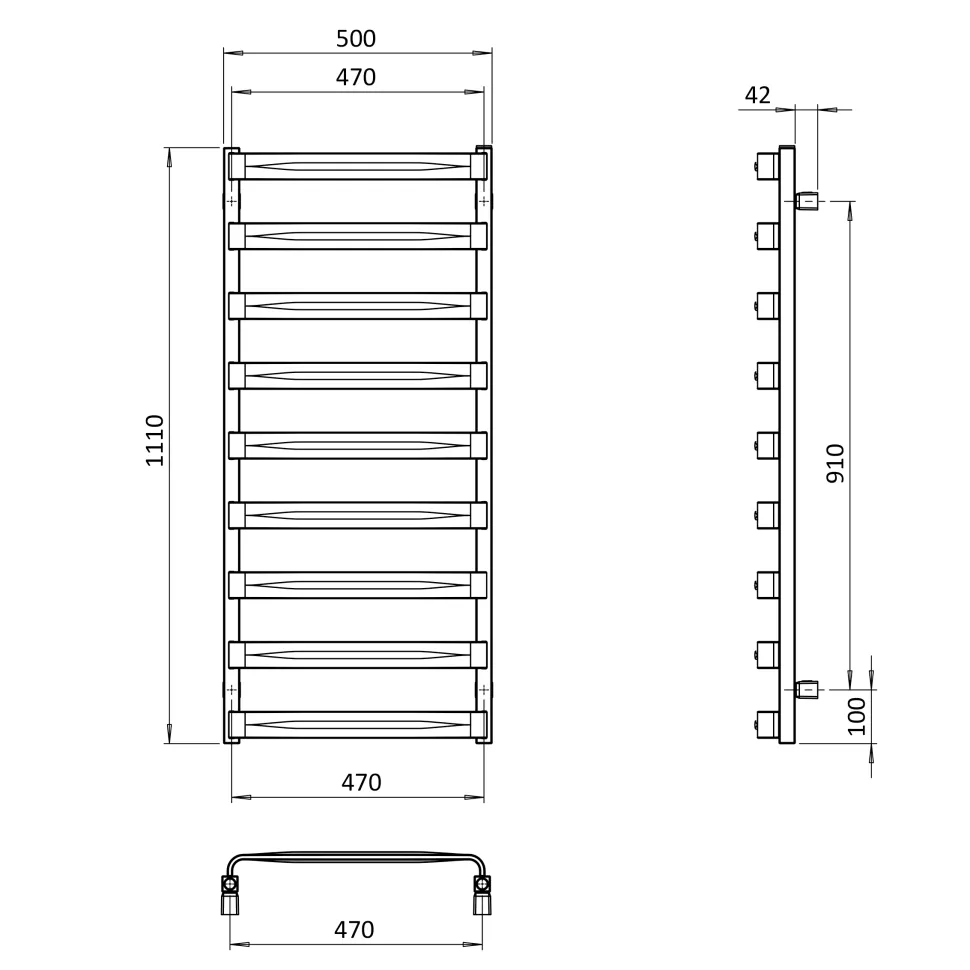 Crosswater Air Heated Towel Rail