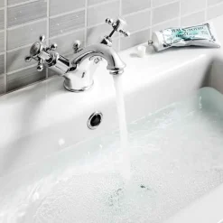 Crosswater Belgravia Crosshead Lux Mono Basin Mixer & Pop Up Waste - Chrome