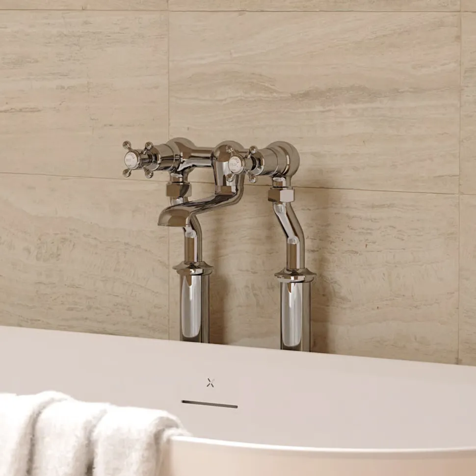 Crosswater Belgravia Crosshead Floor Standing Bath Filler - Chrome