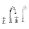 Crosswater Belgravia Crosshead Deck Mounted 4 Hole Bath Filler with Shower Kit