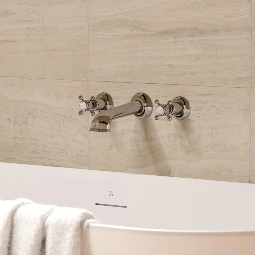 Crosswater Belgravia Crosshead Wall Mounted Bath Filler with Concealed Valves