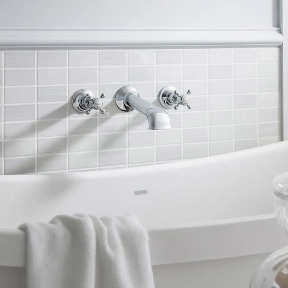Crosswater Belgravia Crosshead Wall Mounted Bath Filler with Concealed Valves