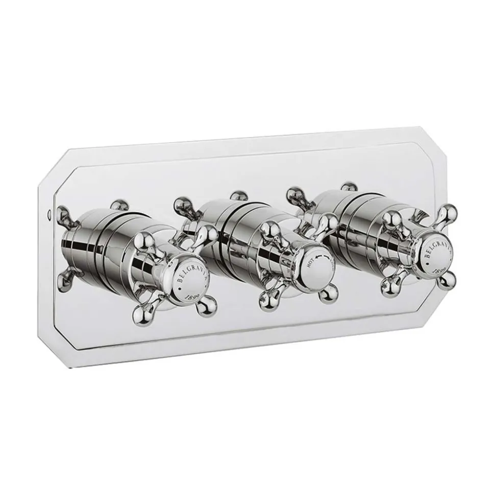 Crosswater Belgravia Crosshead Slimline 3 Outlet WRAS Approved Concealed Thermostatic Shower Valve