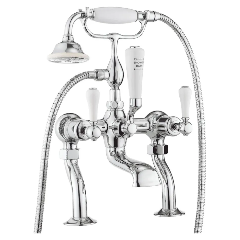 Crosswater Belgravia Lever Deck Mounted Bath Shower Mixer with Handset Kit