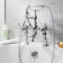Crosswater Belgravia Lever Deck Mounted Bath Shower Mixer with Handset Kit