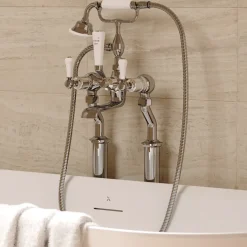 Crosswater Belgravia Lever Floor Standing Bath Shower Mixer with Handset Kit