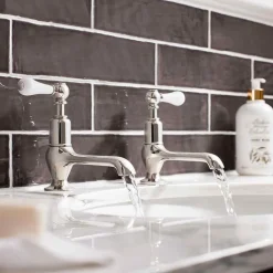 Crosswater Belgravia Lever Long Nose Basin Pillar Taps