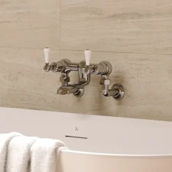 Crosswater Belgravia Lever Wall Mounted Bath Filler with Exposed Valves