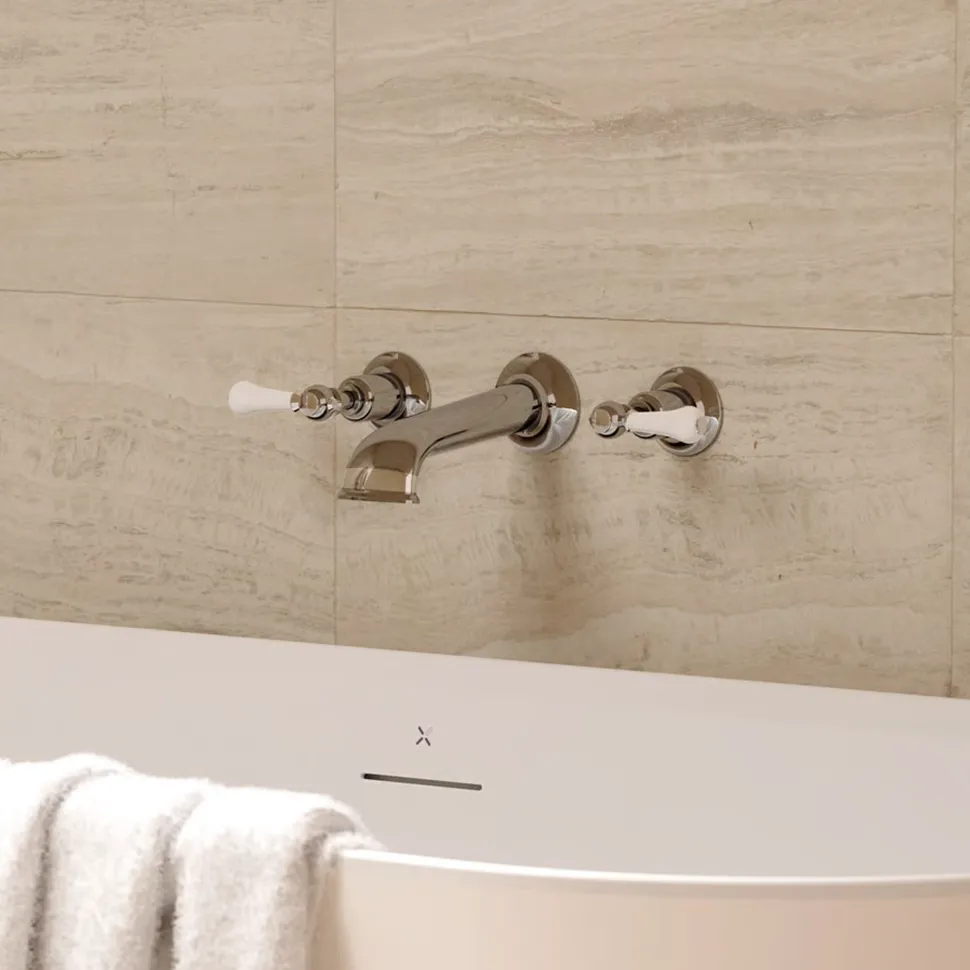 Crosswater Belgravia Lever Wall Mounted Bath Filler with Concealed Valves