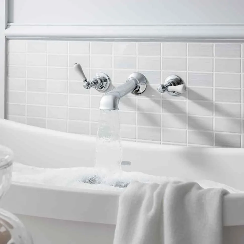 Crosswater Belgravia Lever Wall Mounted Bath Filler with Concealed Valves