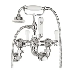 Crosswater Belgravia Lever Wall Mounted Bath Shower Mixer with Handset Kit