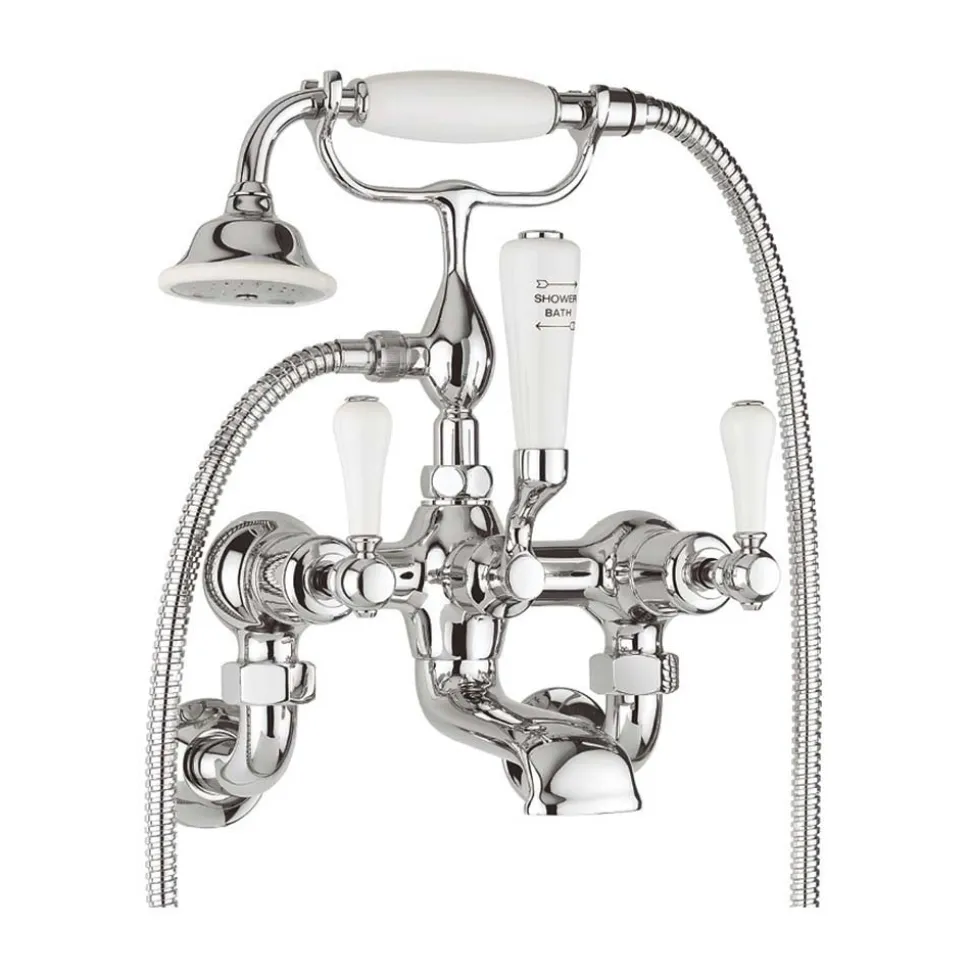 Crosswater Belgravia Lever Wall Mounted Bath Shower Mixer with Handset Kit