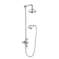 Crosswater Belgravia Multifunction Shower Valve with Cradle Handset Kit & Fixed Shower Head - 200mm Chrome Shower Head