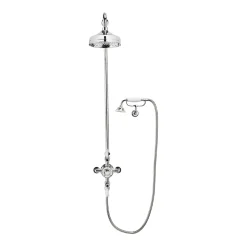 Crosswater Belgravia Multifunction Shower Valve with Cradle Handset Kit & Fixed Shower Head - 200mm Chrome Shower Head