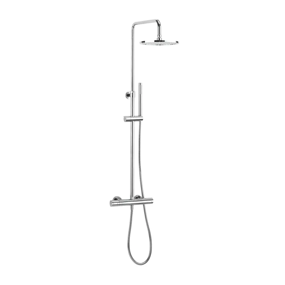 Crosswater Central Thermostatic Exposed Shower Kit With Height Adjustable Rigid Riser - Polished Chrome