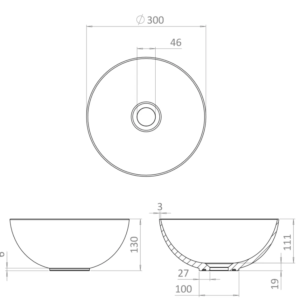 Crosswater Circus White Round Countertop Basin