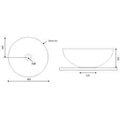 Crosswater Circus White Round Countertop Basin
