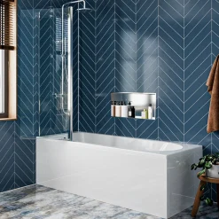 Crosswater Clear 6 6mm Easy Clean Double Panel Hinged Bath Screen - 1500 x 1150mm