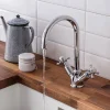 Crosswater Cucina Belgravia Crosshead Twin Handle Kitchen Mixer with Swivel Spout