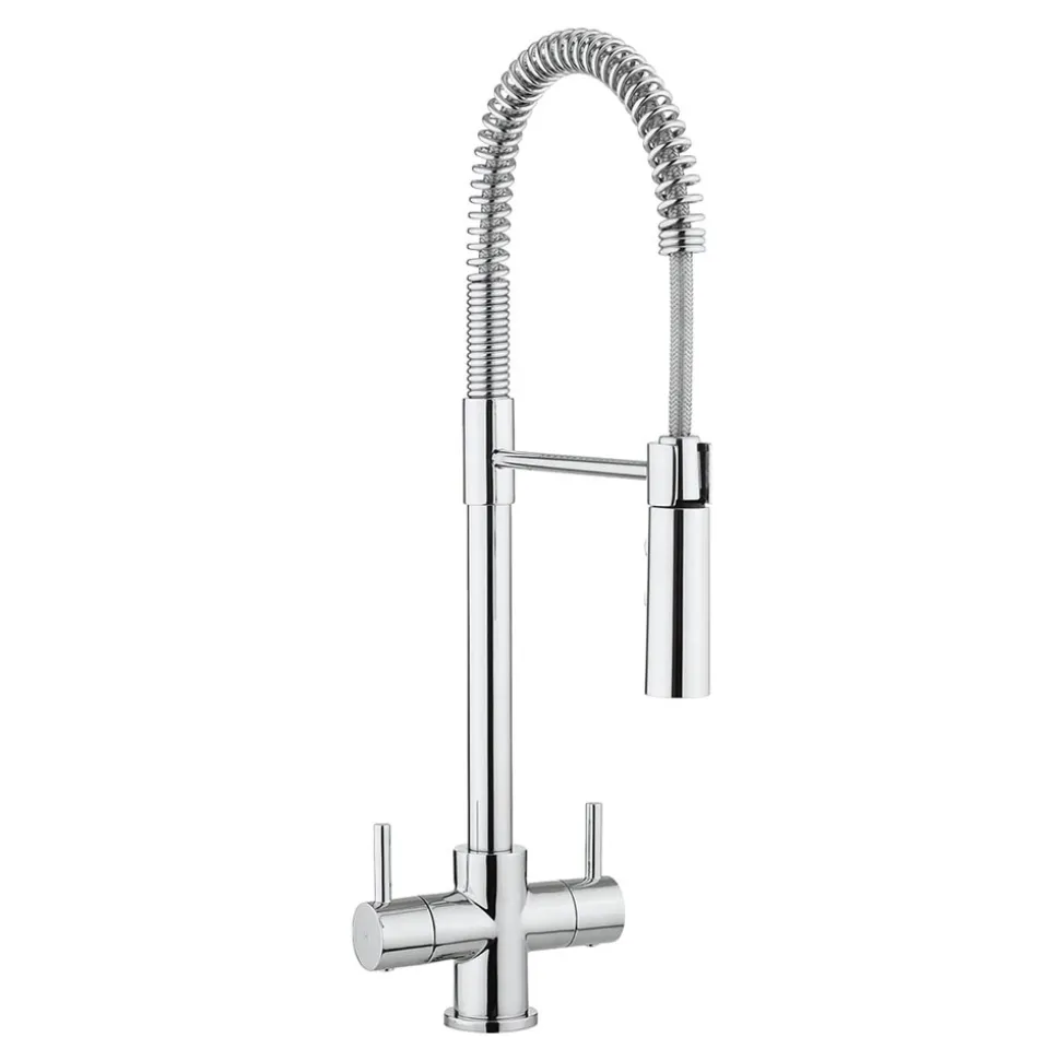 Crosswater Cucina Cook Dual Control Mono Kitchen Mixer with Flexi Spray - Chrome