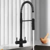 Crosswater Cucina Cook Dual Control Mono Kitchen Mixer with Flexi Spray - Matt Black