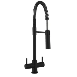 Crosswater Cucina Cook Dual Control Mono Kitchen Mixer with Flexi Spray - Matt Black