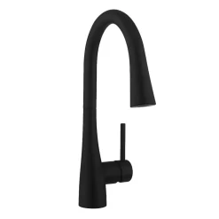 Crosswater Cucina Cook Mono Kitchen Mixer with Concealed Dual Function Pull Out Spray - Matt Black