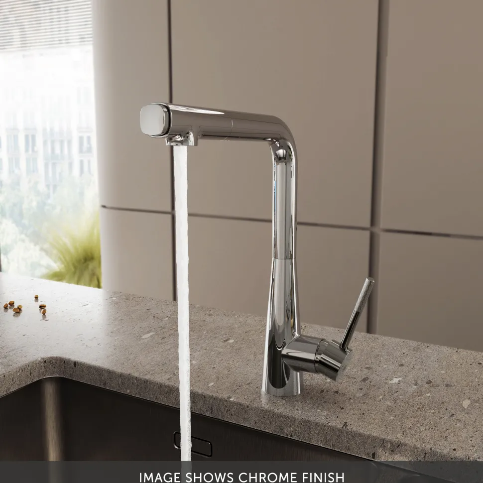 Crosswater Cucina Cook Pull Out Single Lever with Dual Function Kitchen Mixer Tap
