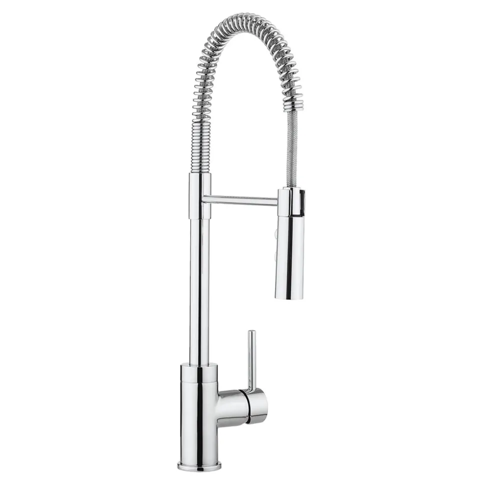 Crosswater Cucina Cook Side Lever Mono Kitchen Mixer with Flexi Spray - Chrome
