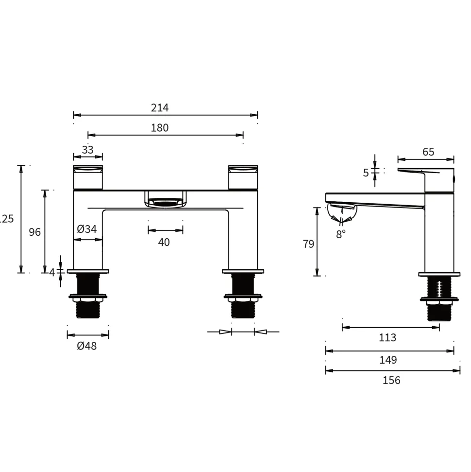 Crosswater Drift Deck Mounted Bath Mixer Tap