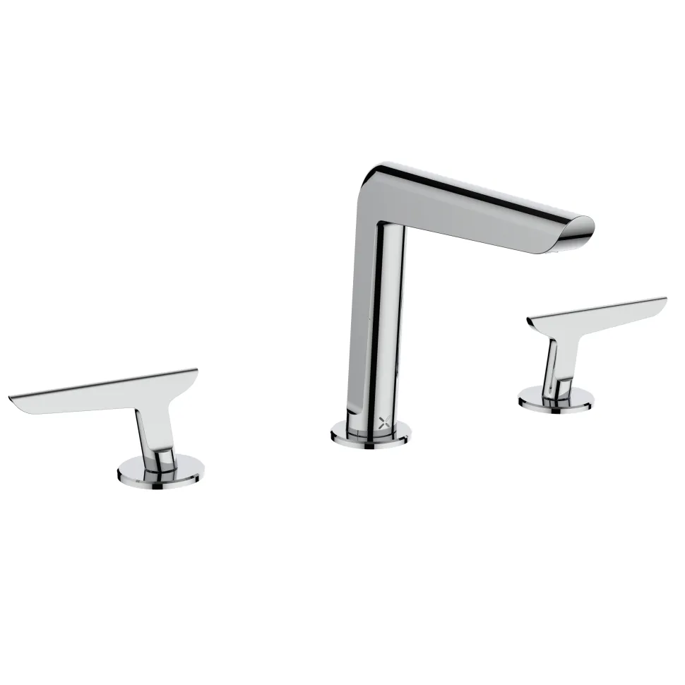 Crosswater Foile Deck Mounted 3 Hole Basin Mixer Tap