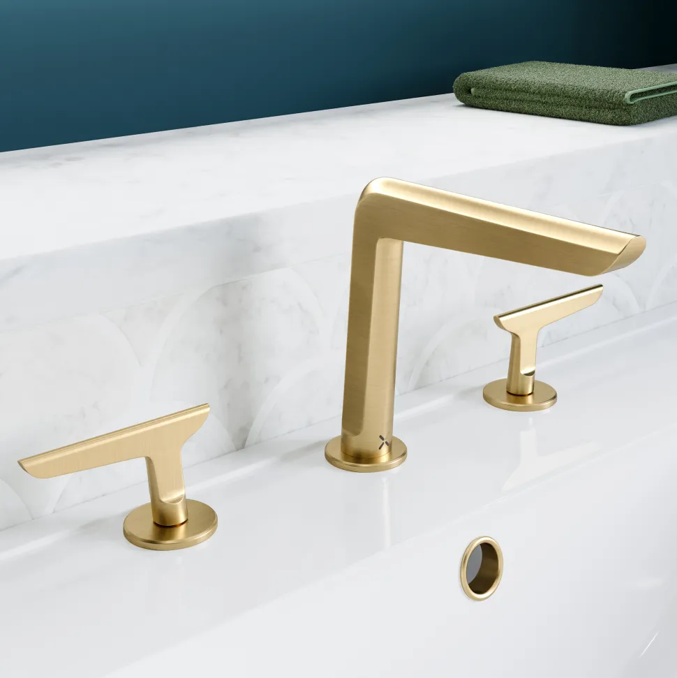 Crosswater Foile Deck Mounted 3 Hole Basin Mixer Tap