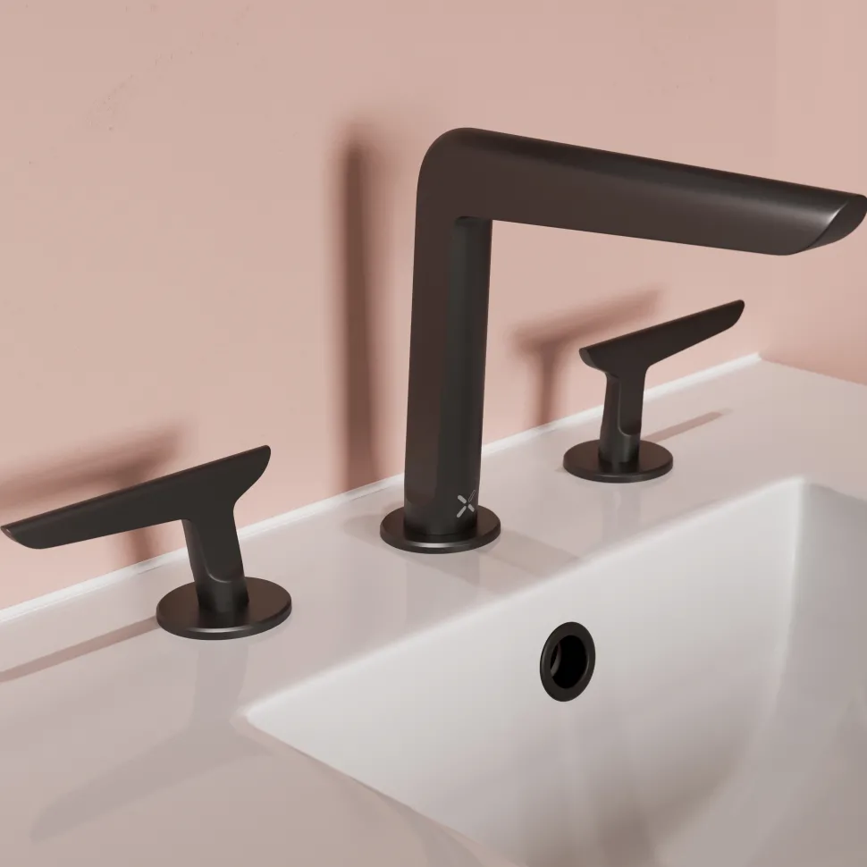 Crosswater Foile Deck Mounted 3 Hole Basin Mixer Tap