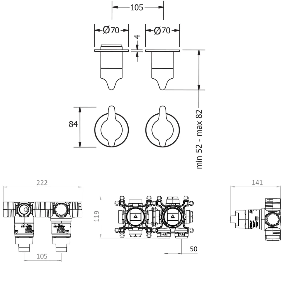 Crosswater Foile Module 2 Outlet Shower Valve