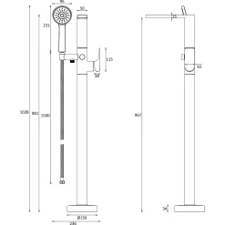Crosswater Fuse Floorstanding Bath Shower Mixer Tap