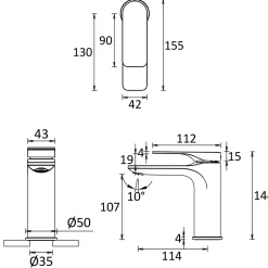 Crosswater Fuse Mono Basin Mixer Tap with Click Clack Waste