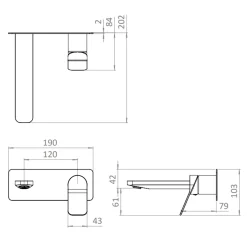 Crosswater Glide II Wall Mounted Basin Mixer Tap
