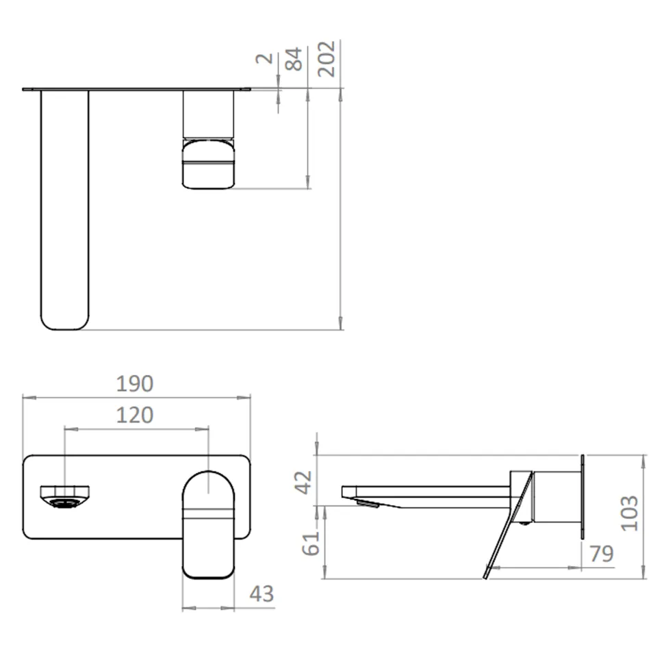 Crosswater Glide II Wall Mounted Basin Mixer Tap