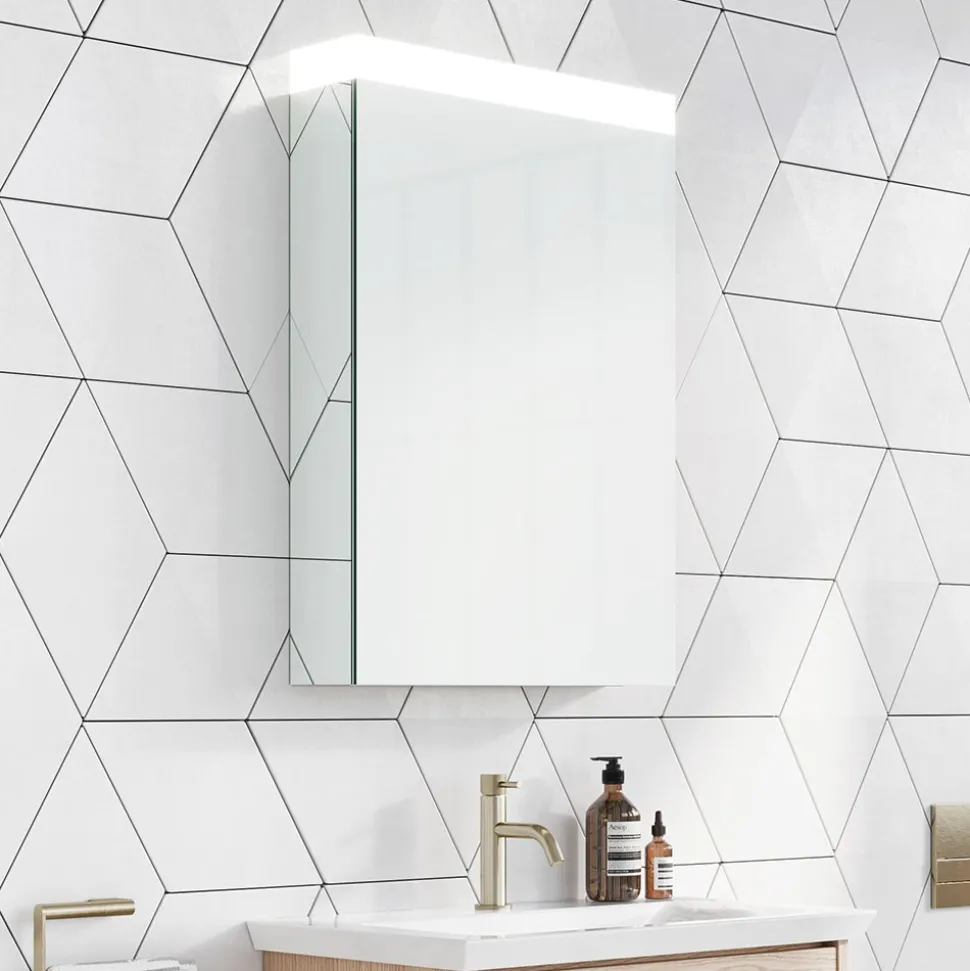 Crosswater Image Illuminated Mirror Cabinet with Shaver Socket & Colour Change LED's - 500, 700 & 900mm